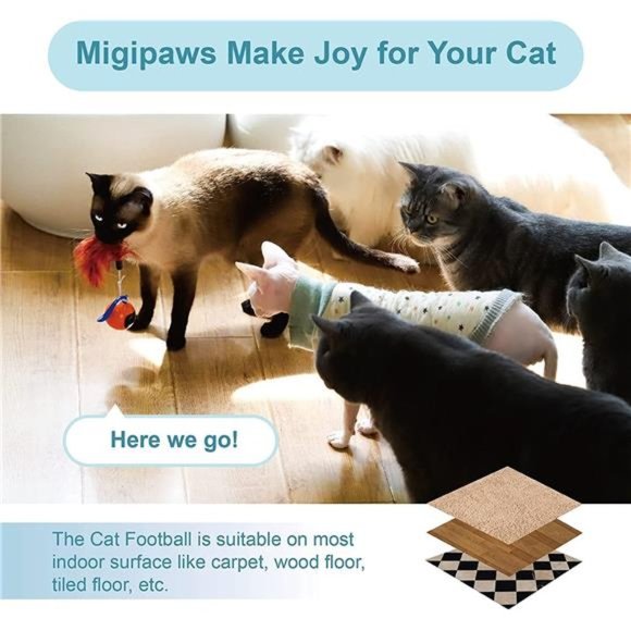 Cat Toy, Automatic Moving Ball Bundle Classic Mice + Feather Kitten Toys in Pack - Picture 6 of 6